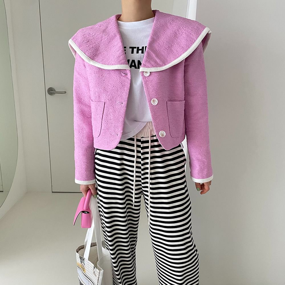 트위드 핑크 자켓